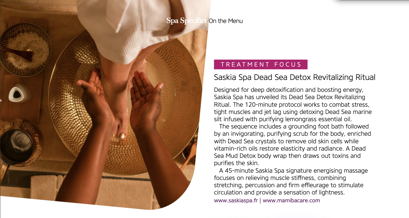Treatment Focus: SASKIA Spa Dead Sea Detox Revitalizing Ritual