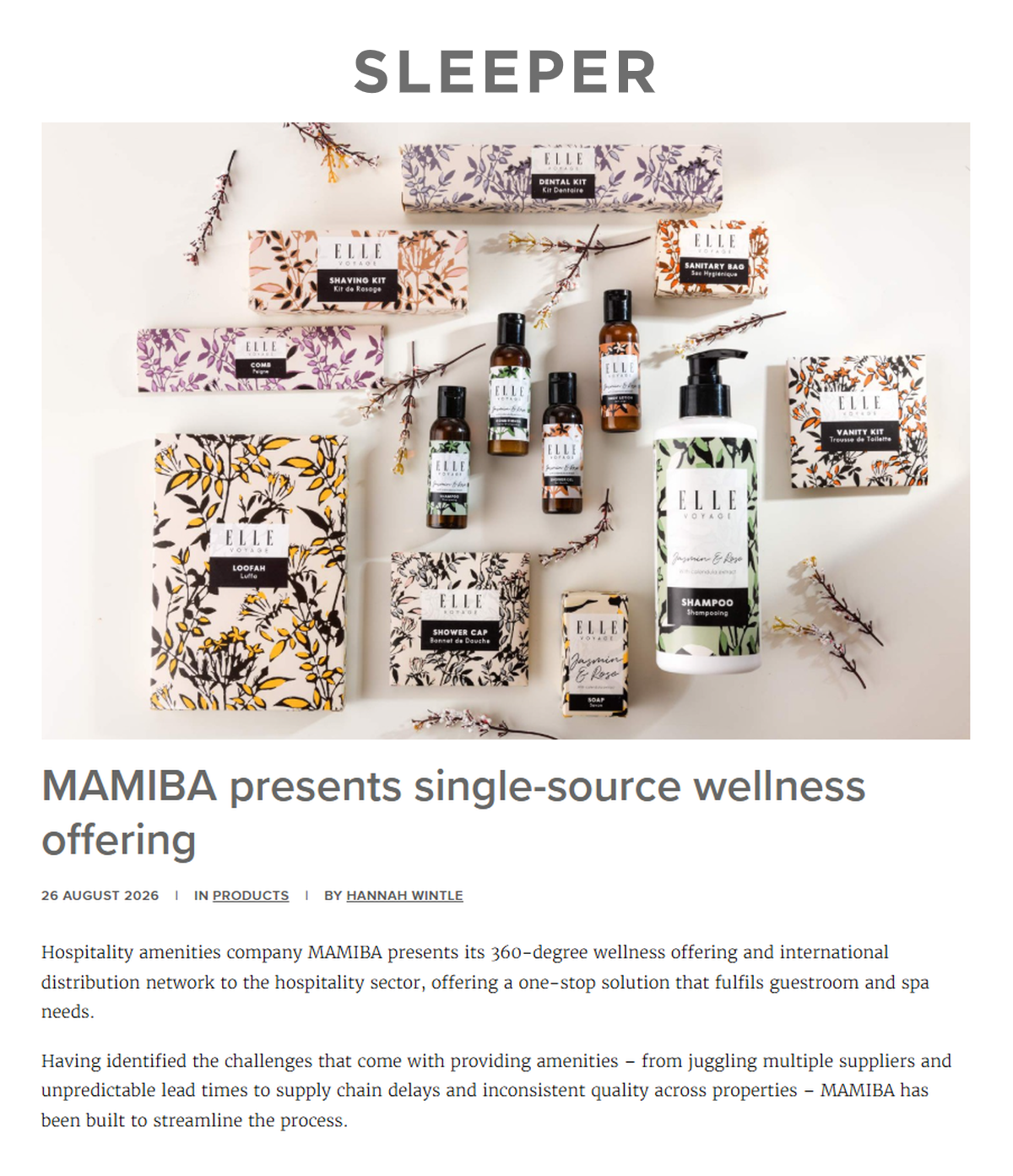 Sleeper Magazine – MAMIBA presents single-source wellness offering